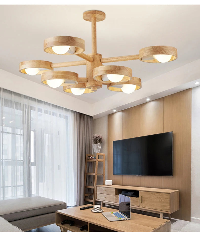 BOTIMI Solid Wood Chandelier for Living Rooms and Bedrooms!