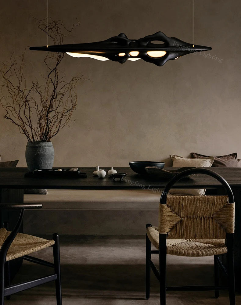 Luxury Solid Wood LED Pendant Lights | Remote Control & Dimmable Hanging Lamp for Kitchen, Dining & Living Room