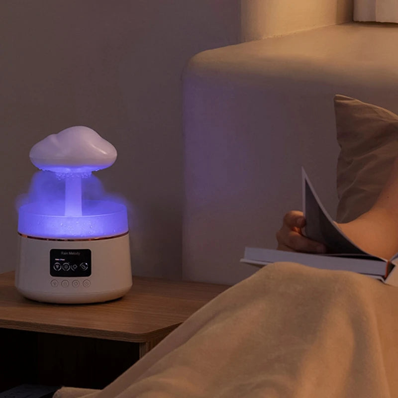 300ML Mushroom Rain Cloud Humidifier: Soothing Water Drops, Colorful Night Lights & Aromatherapy Bliss!