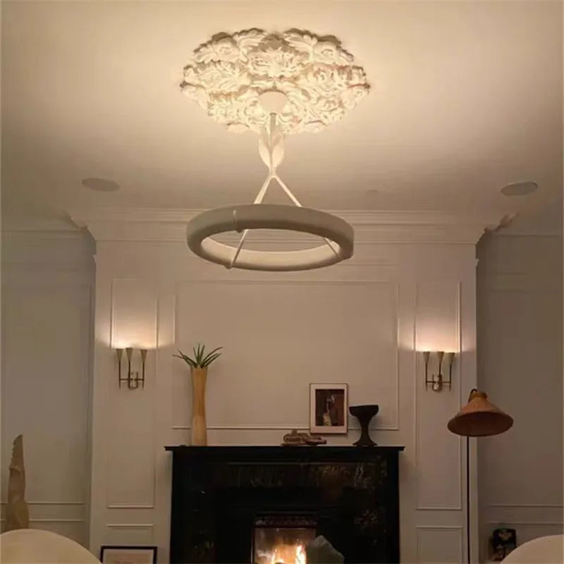 Captivating Gypsum LED Chandelier White Resin Beauty for Any Space