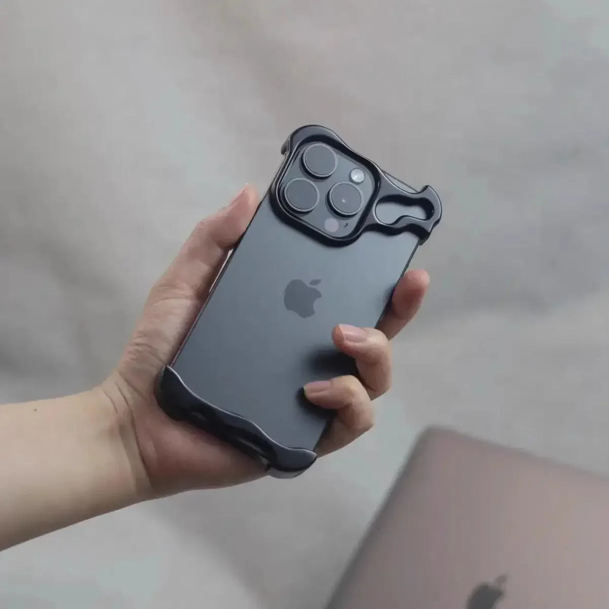 Aluminum Alloy Bumper Case for iPhone 13-15 Pro Max & Plus with Lens Film Shield