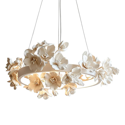 Cream Toned Floral Chandelier Beauty for Any Space
