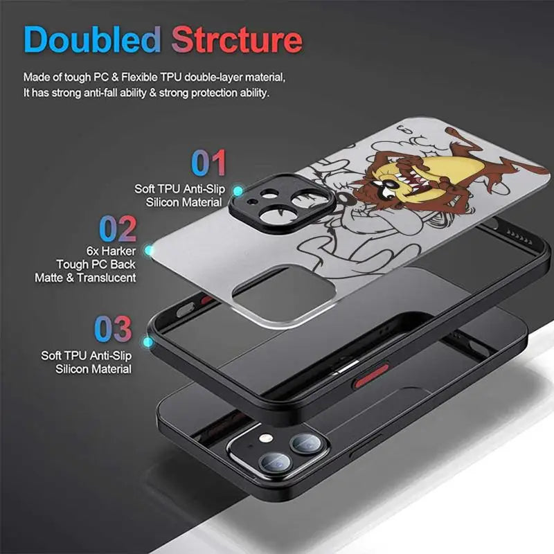 Cartoon Chaos! Tasmanian Devil Hard Shell Case for iPhone 17 Pro Max/15 Pro Max & 14 Plus