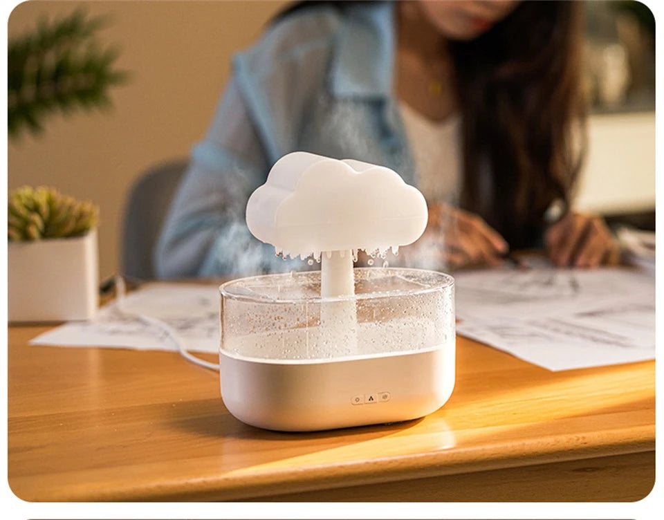 Cloud Night Light Humidifier With Raining Water Drop Sound And 7 Colors