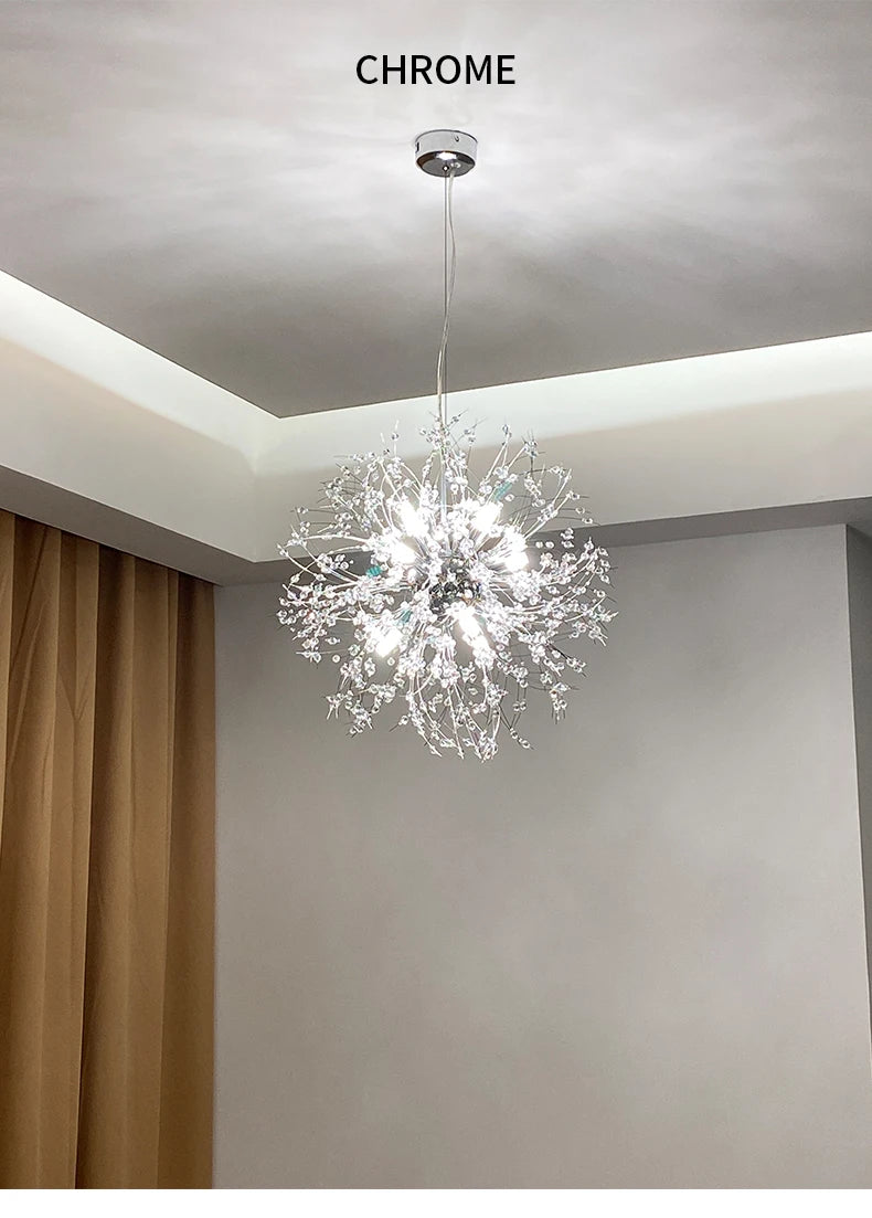 Dandelion Crystal Chandelier – Perfect for Stylish Bedrooms & Dining Areas!