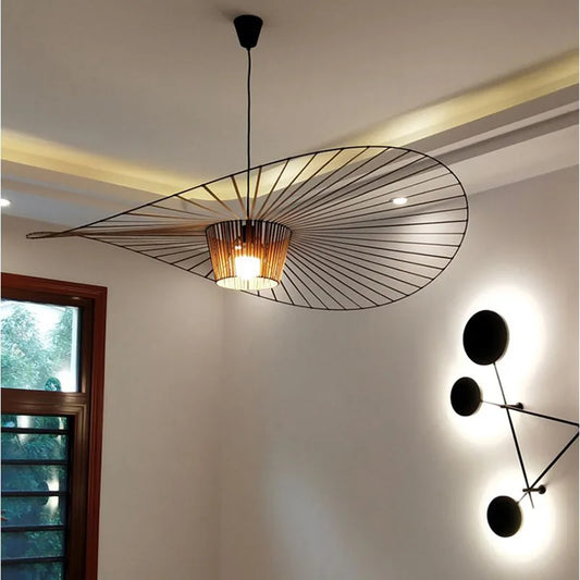 Creative Straw Hat LED Pendant Light Modern Chandelier for Living Room, Bedroom & Restaurant