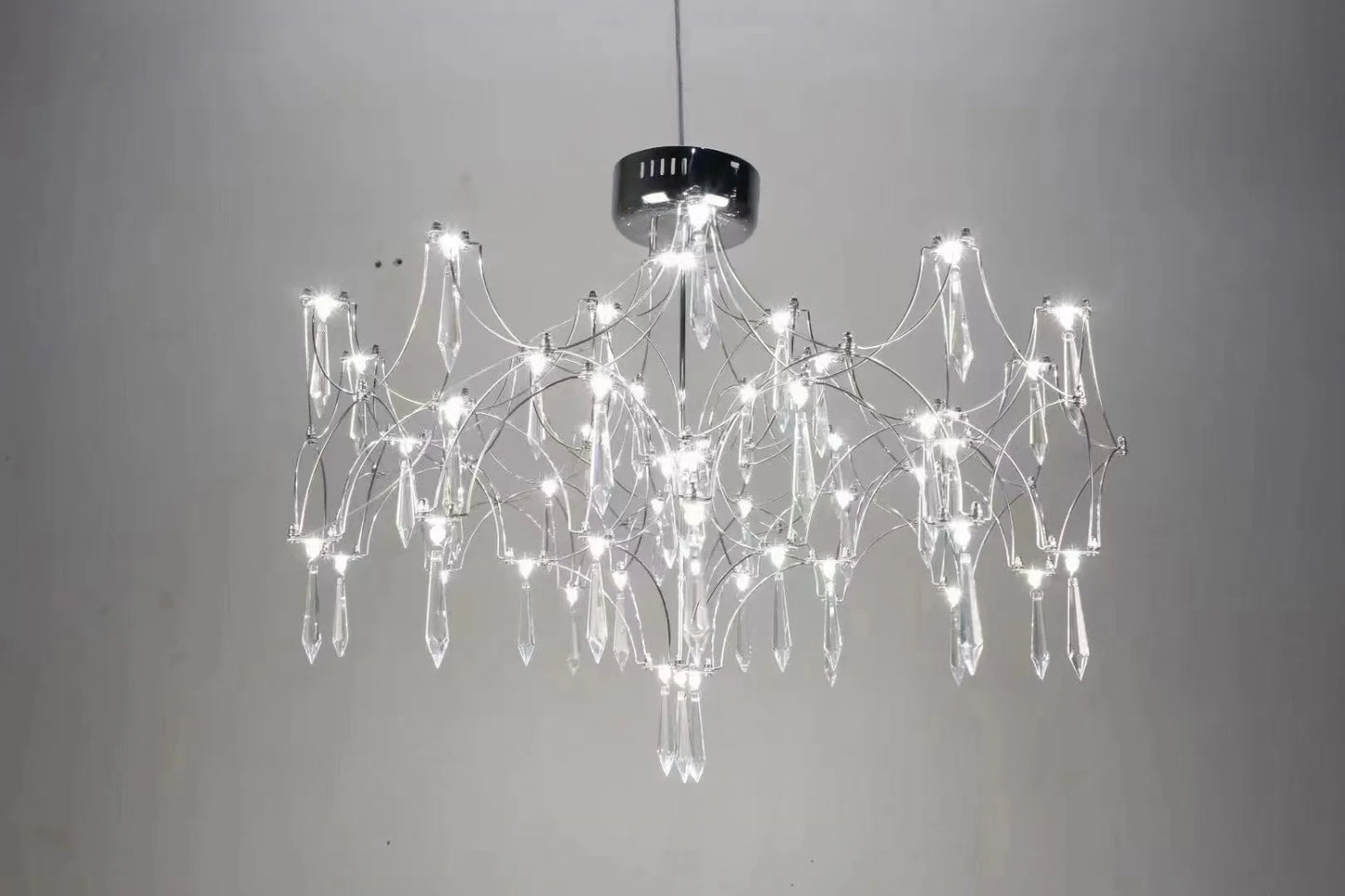 Starry Crystal Chandelier Perfect Ceiling Light for Living Rooms, Duplex Bedrooms, and Hotels