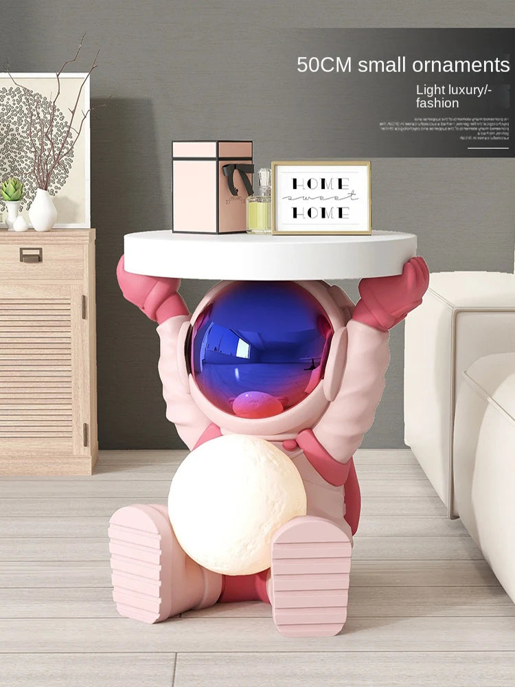 Galactic Charm: Modern Astronaut Side Table for Stylish Interiors!"