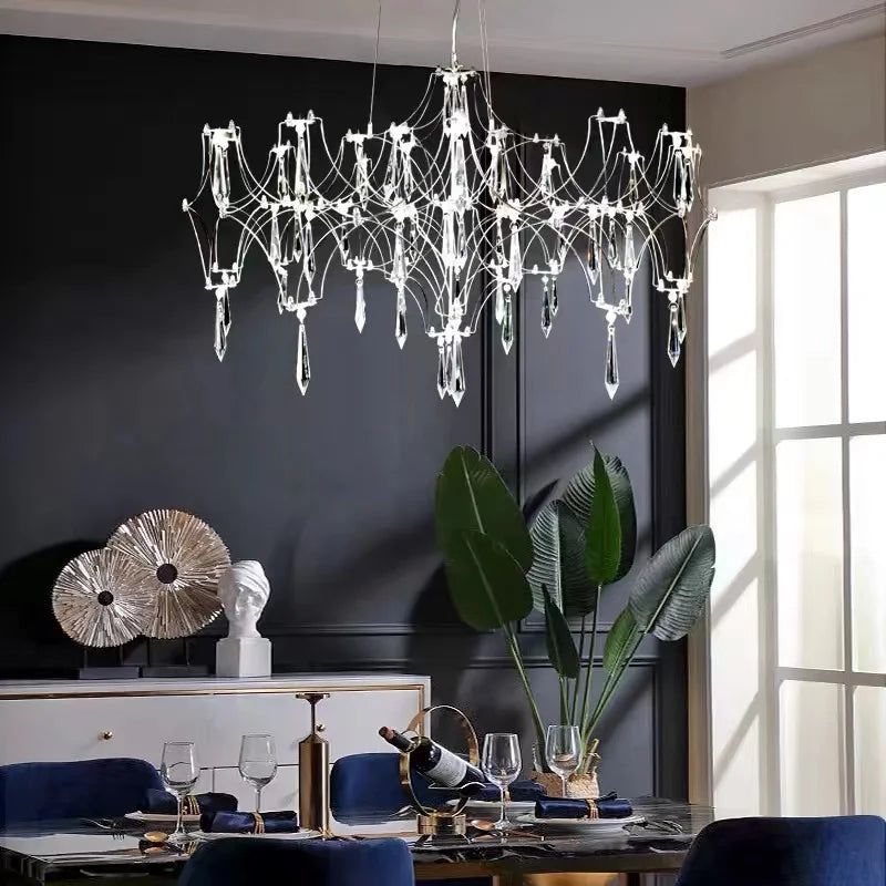 Starry Crystal Chandelier Perfect Ceiling Light for Living Rooms, Duplex Bedrooms, and Hotels