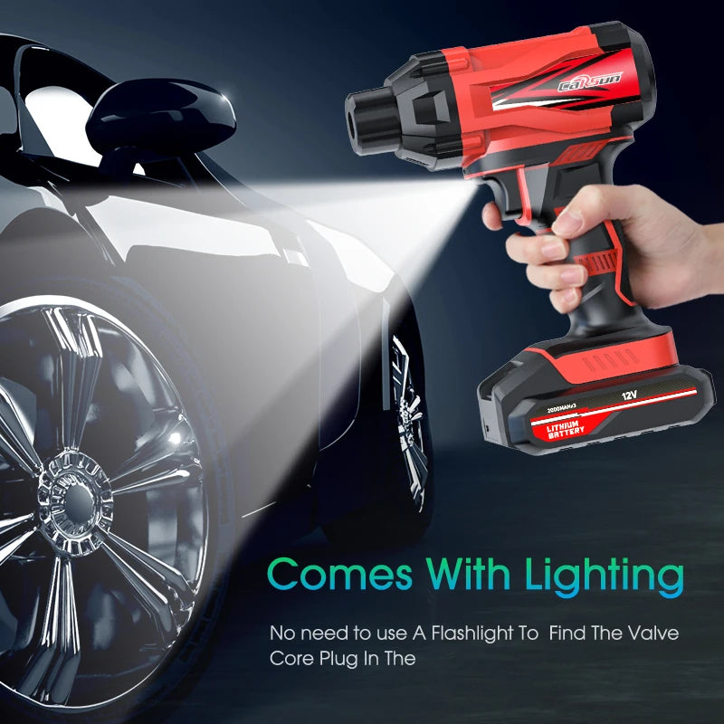 CARSON Wireless Portable Car Air Pump – Rechargeable Digital Tire Inflator & Handheld Air Compressor