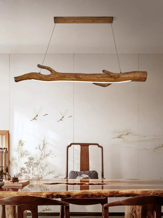 Rustic Vintage Resin Branches LED Hanging Lamp – Perfect for Dining Room & Tea House Decor