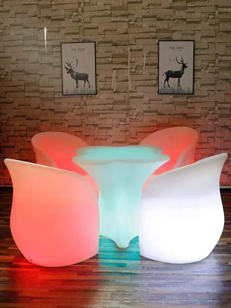 Illuminate Your Space: LED Rechargeable Glowing Armchair for Living Room & Bar