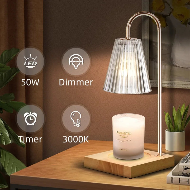 Retro Candle Warmer Table Lamp: Aromatherapy Wax Melting Lamp for Bedroom, Office & Home Décor
