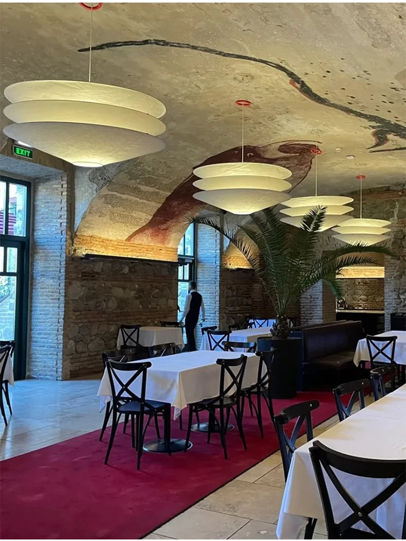 Wabi-Sabi Dupont Paper Pendant Lamp for Living, Dining, and Bedroom