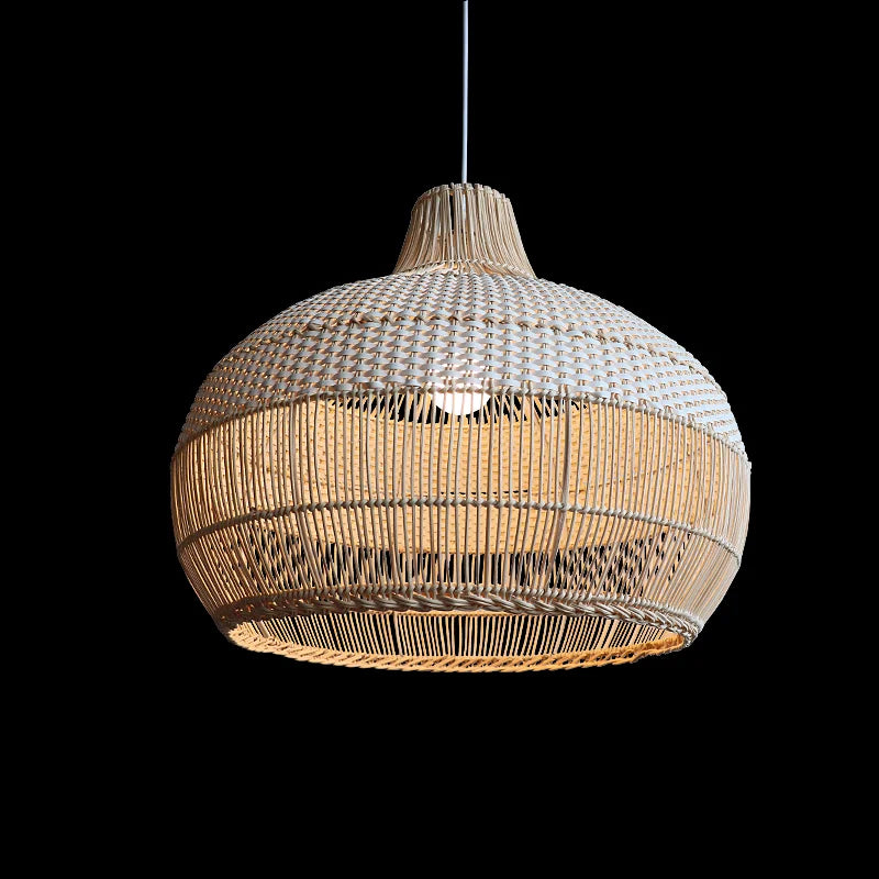 Simple & Stylish Japanese Rattan Pendant – Perfect for Living Rooms & Dining Tables