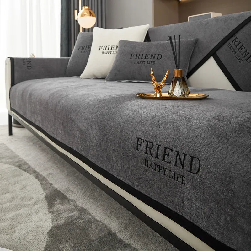 Luxury Non-slip Towel Sofa Cushion Cover for Living Room
