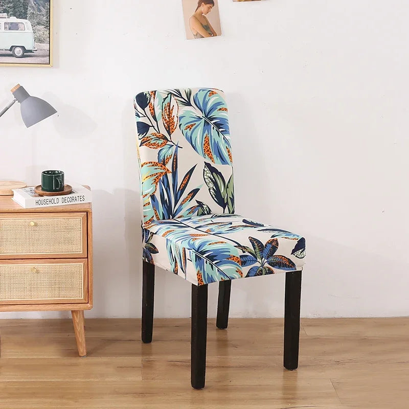 Printed Elastic Chair Covers Washable & Stylish for Home, Hotel & Office