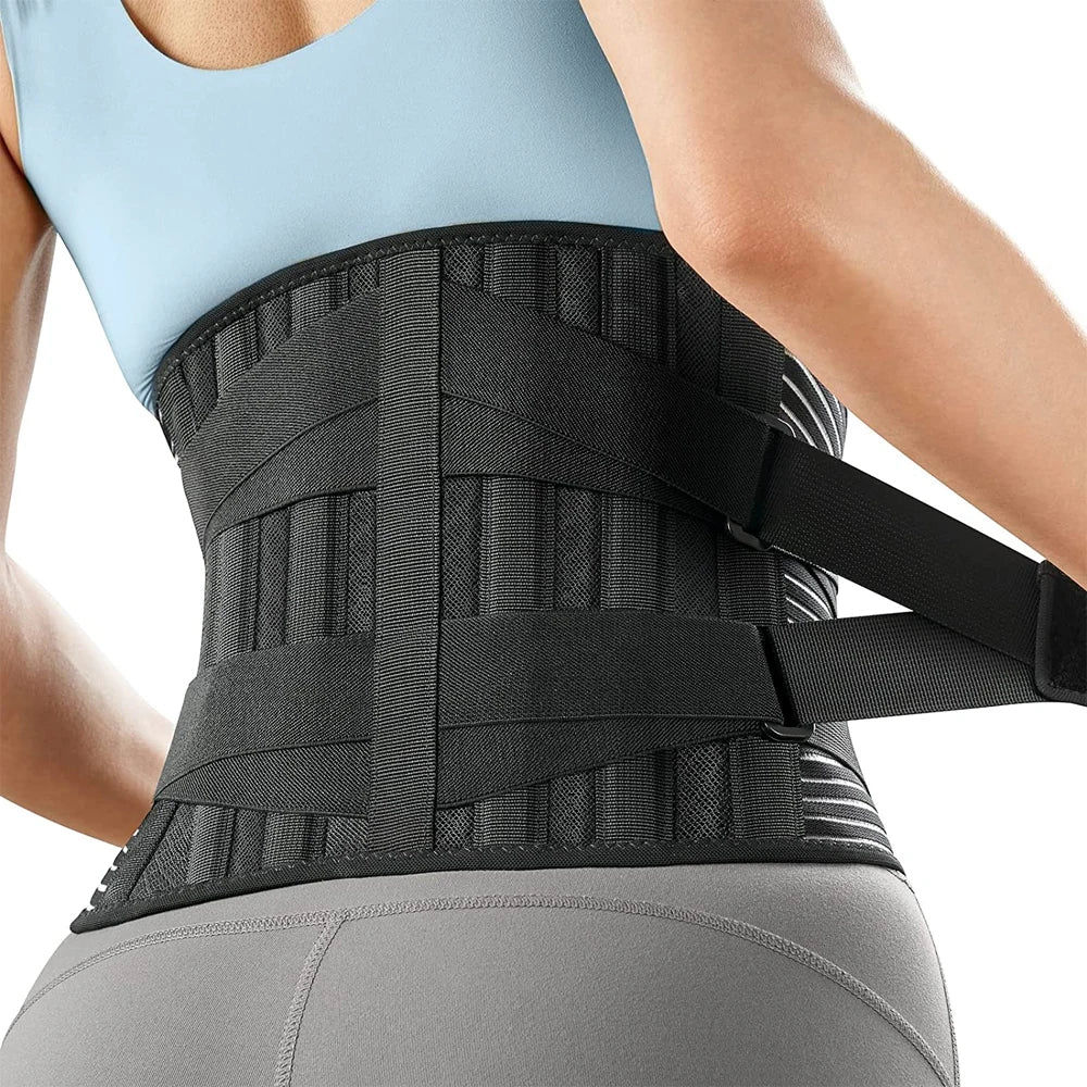 Ultimate Back Brace: Adjustable Support Belt for Men & Women – Alleviate Lower Back Pain with 6 Stays and Anti-Skid Lumbar Support!