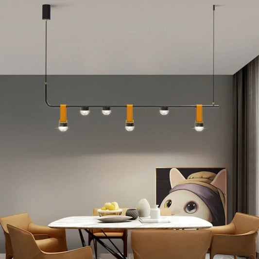 Luxury Long Leather Chandelier for Hallways & Desks