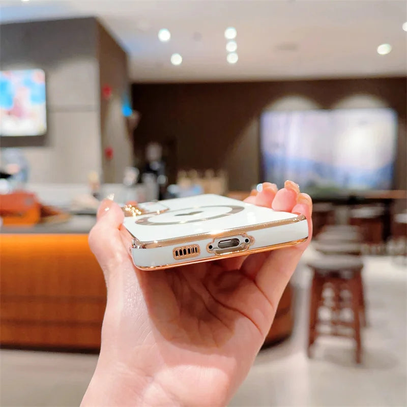 Love Heart Plating Magnetic Phone Case for Samsung Galaxy S24, S23, S22, S21 Ultra & Plus – Shockproof MagSafe Back Cover!