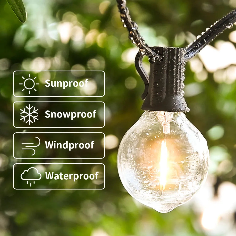 Hanging Outdoor LED Fairy String Lights/G40 Globe LED Bulbs Patio Light