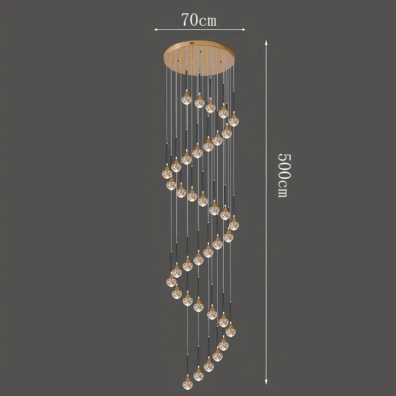 Nordic Crystal Pendant Lamp With Modern Hanging Light Chandelier for Dining & Living Room