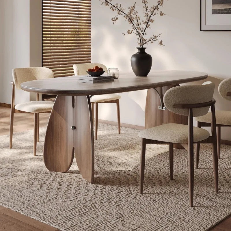 Luxury Dining Redefined French Minimalist Rock Slab Dining Table for Modern Interiors