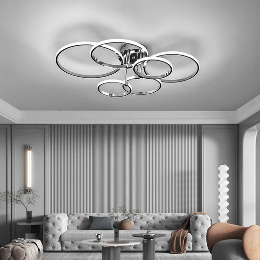 Luxury 4-6 Ring LED Chandelier Perfect for Living Rooms & Bedrooms