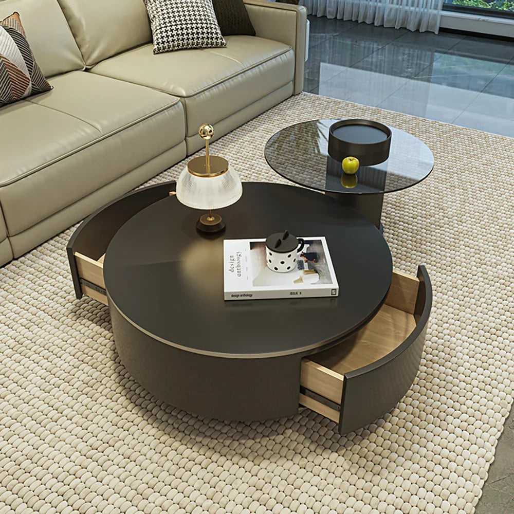 Stylish Minimalist Coffee Table Nordic Luxury Round Design for Living Room Aesthetic