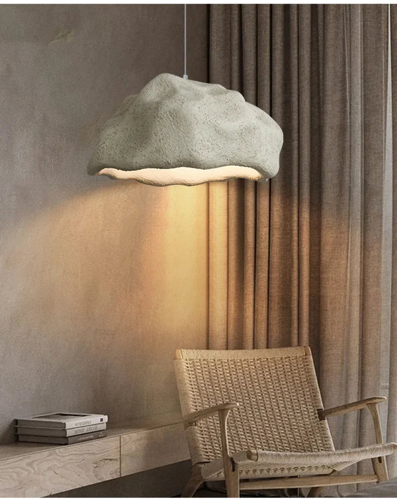 Wabi Sabi LED Pendant Lights With Minimalist Grey & White Hanging Lamps for Living Room, Modern Homes & Restaurants