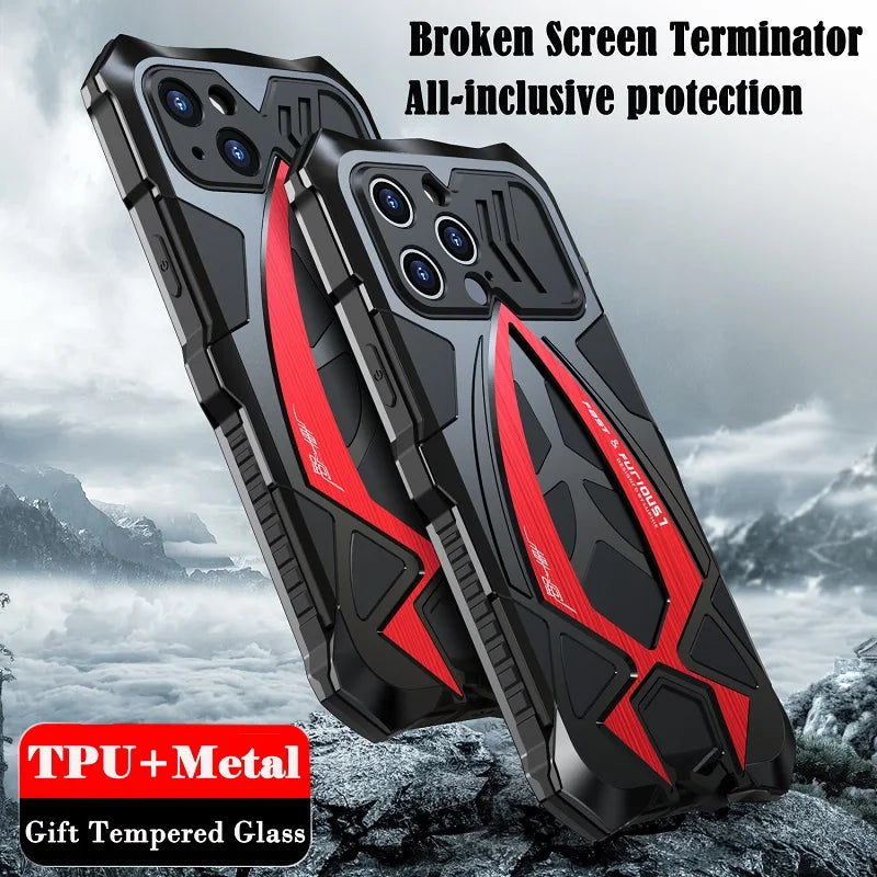 Ultimate Protection: Luphie Metal Armor Case for iPhone 11/12/13/14/15 Pro Max & Plus - Shockproof & Stylish! 🛡️📱