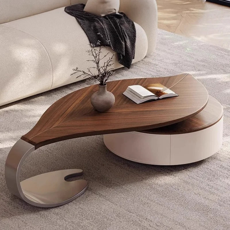 Ancient Style Creative Tea Table – Minimalist Solid Wood White Wax Wood for Living Room