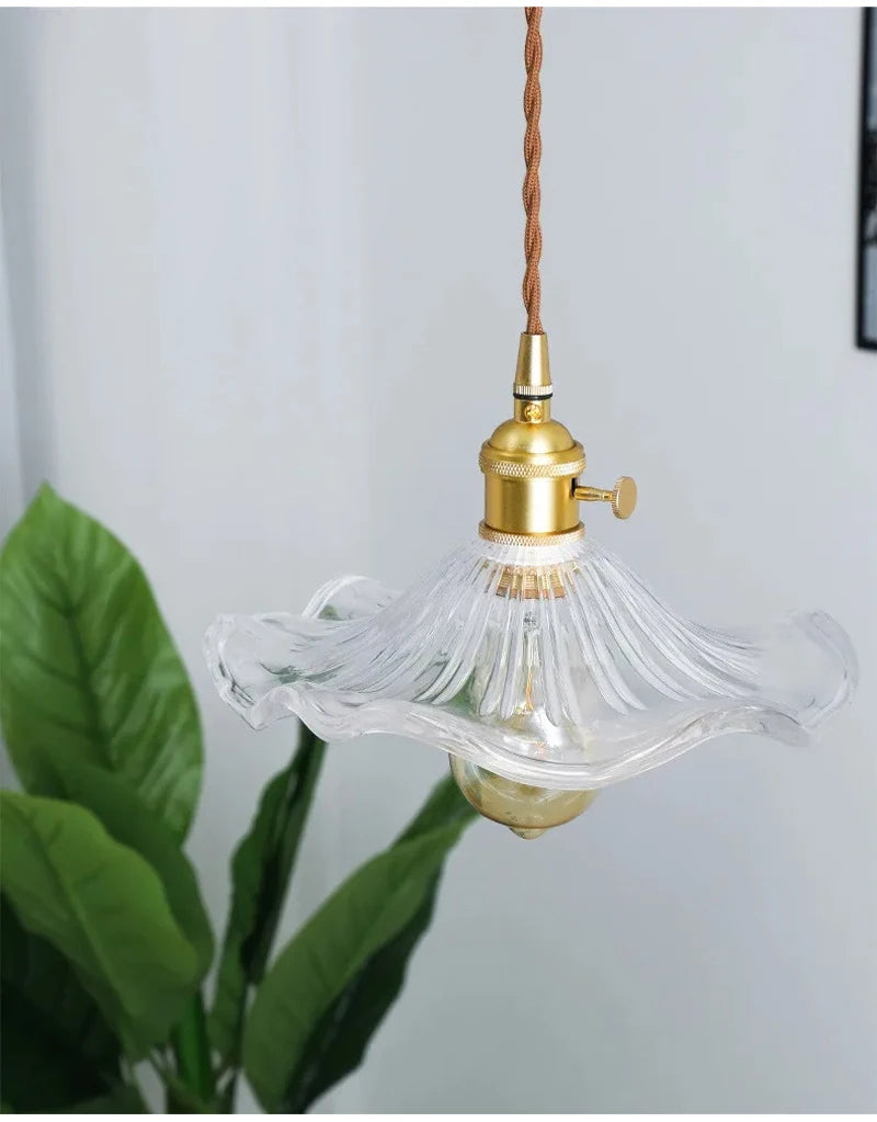 Brighten Up Your Space: Vibrant LED Pendant Light with Colorful Glass & Copper - Perfect for Bedrooms, Living Rooms, and Bars