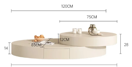 Nordic Elegance Round Industrial Coffee Table with Modern Storage Design