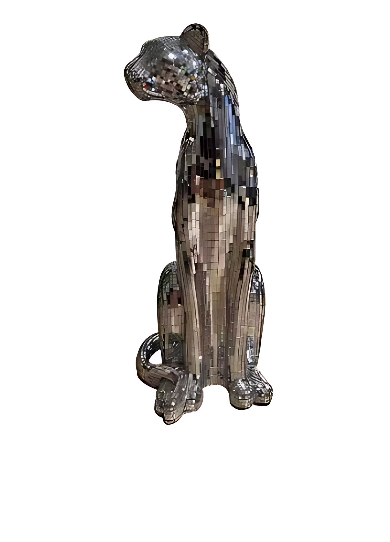 Leopard Animal Craft Statue – Glitter Glass Figurine for Home Decoration & Gift Idea
