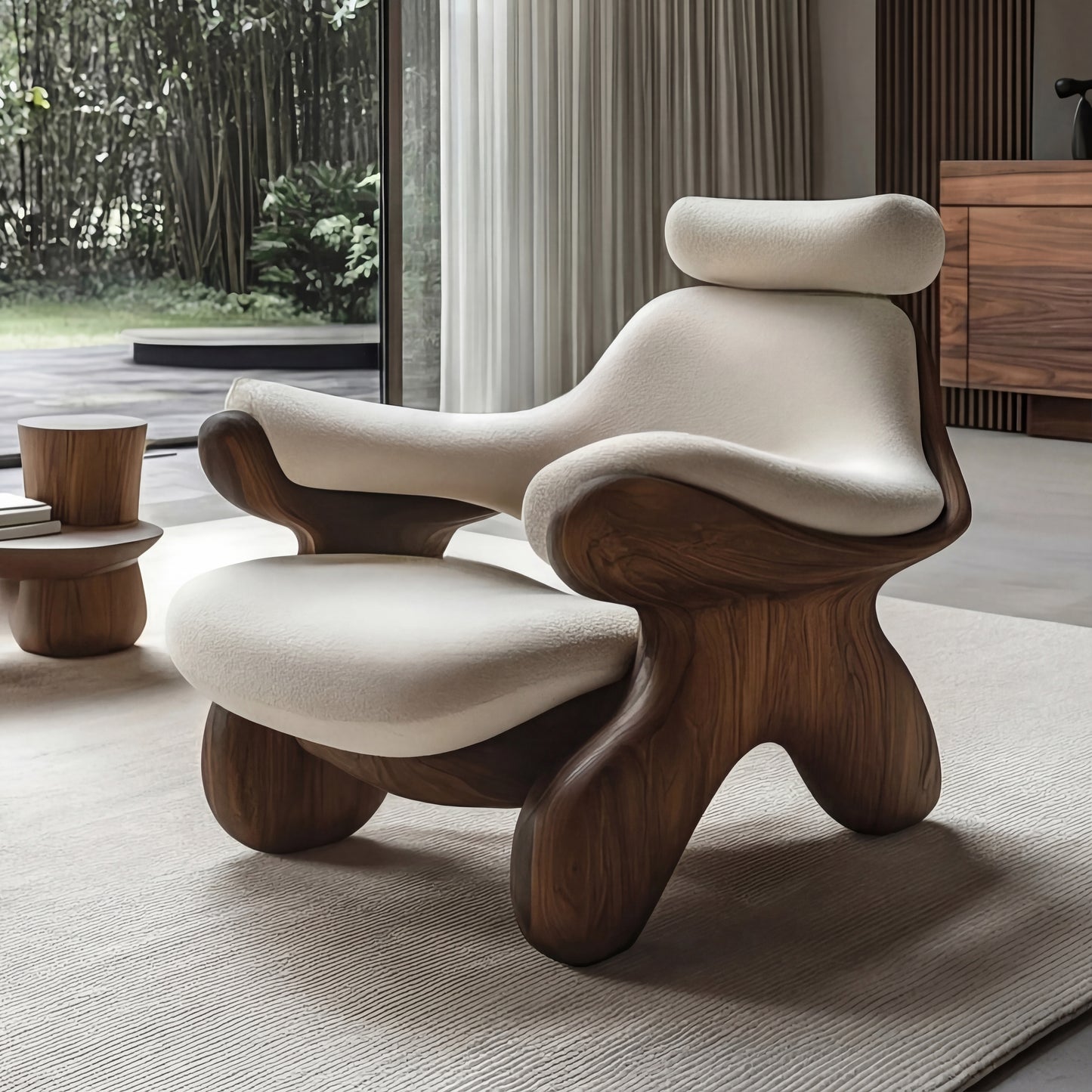 Modern Solid Wood Art Chair Soft Decorative Chair for Reception Areas