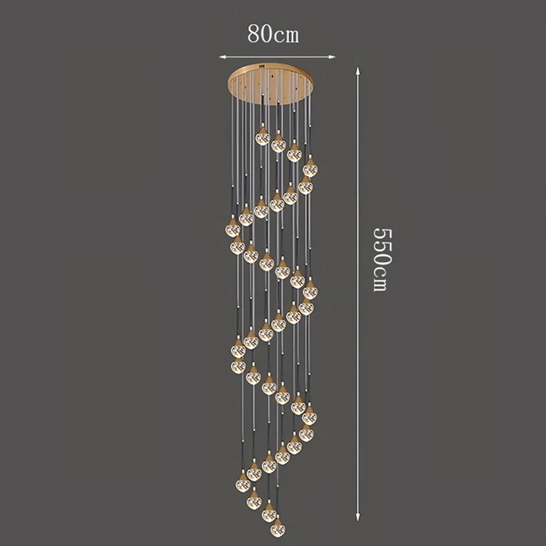 Nordic Crystal Pendant Lamp With Modern Hanging Light Chandelier for Dining & Living Room