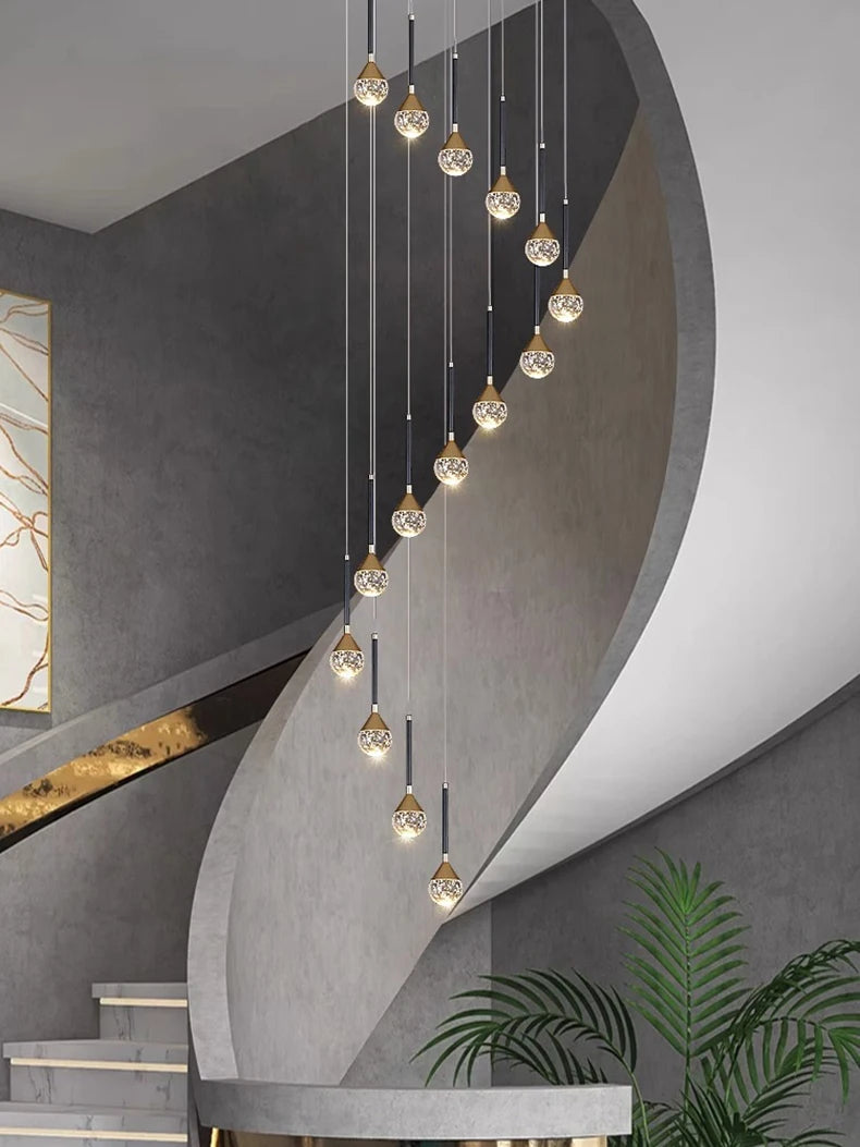 Nordic Crystal Pendant Lamp With Modern Hanging Light Chandelier for Dining & Living Room