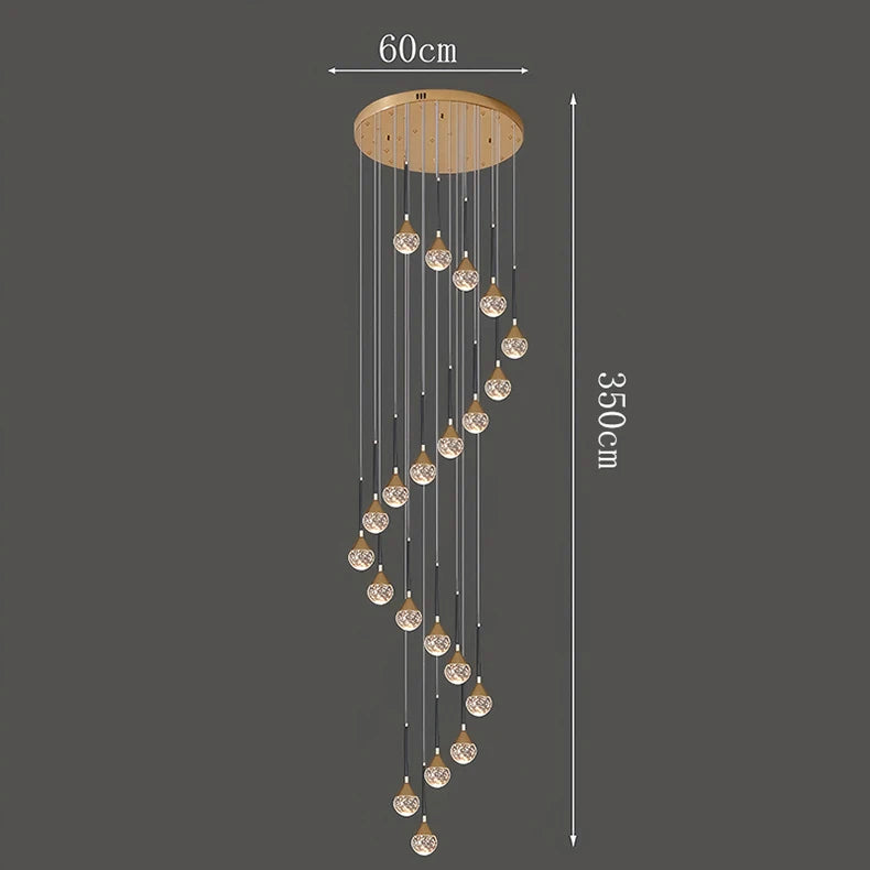 Nordic Crystal Pendant Lamp With Modern Hanging Light Chandelier for Dining & Living Room