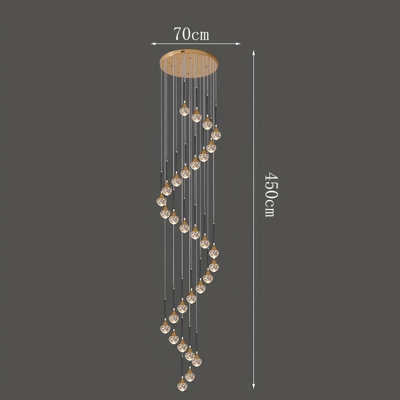 Nordic Crystal Pendant Lamp With Modern Hanging Light Chandelier for Dining & Living Room