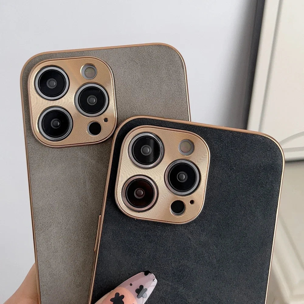 Premium SheepSkin Leather Case: Soft, Shockproof Protection for iPhone 15 Pro Max & More!