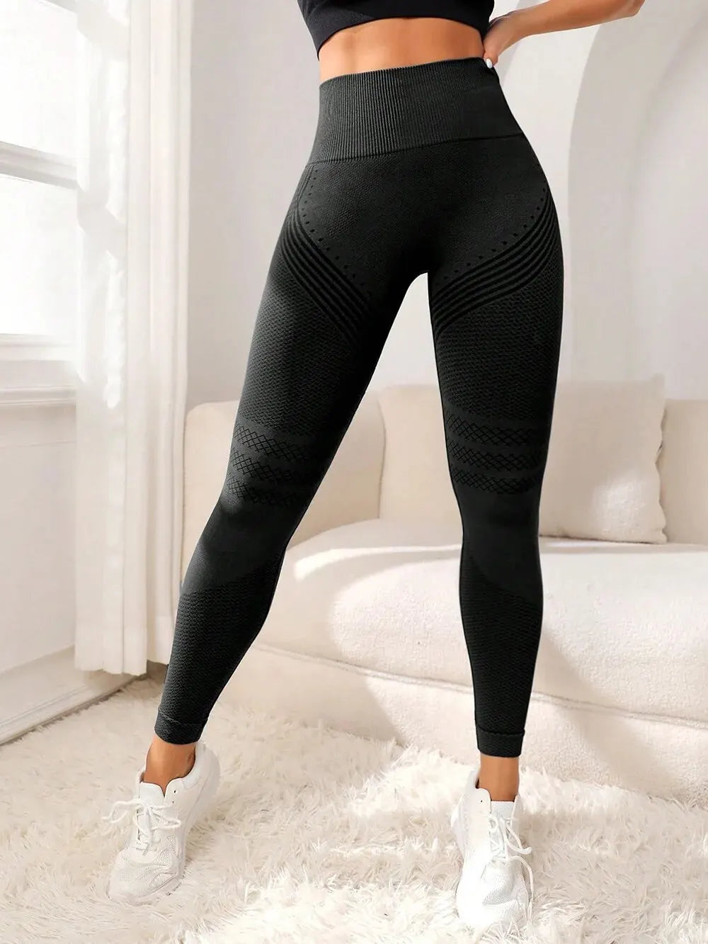 Sculpt & Lift: Women’s High-Waisted Sports Pants with Sexy Lines for Ultimate Fitness & Style!