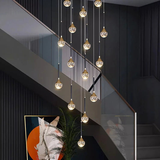 Nordic Crystal Pendant Lamp With Modern Hanging Light Chandelier for Dining & Living Room