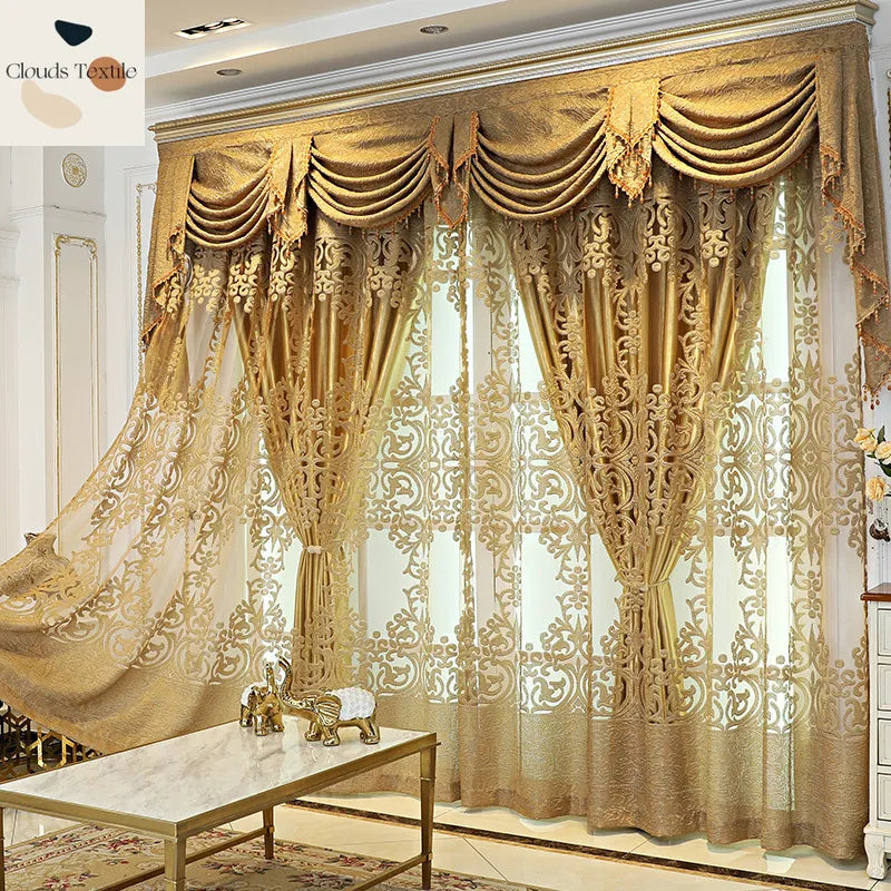 High-end Luxury European Embroidery Curtains for Living Dining Bedroom