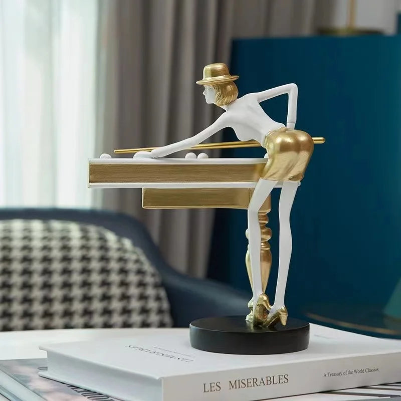 Home Accessories Billiard Sculpture – Nordic Resin Ornament for Office & Living Room