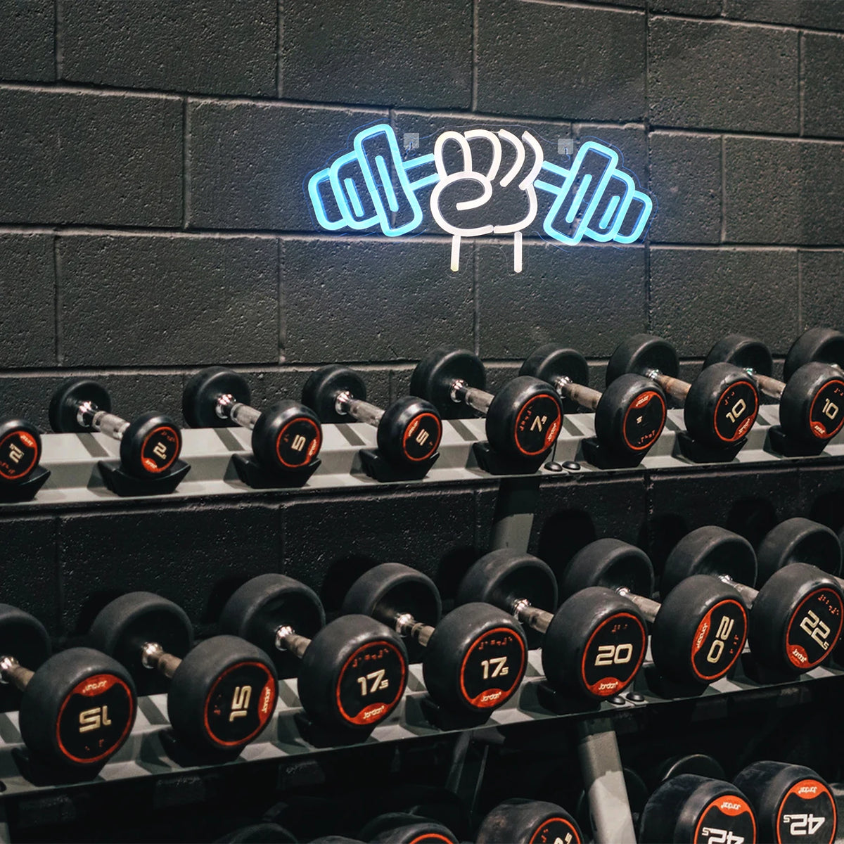 Lift Your Spirit: Barbell Weightlifting Neon Sign - Dumbbell LED Light for Gym Wall Decor & Fitness Gifts!