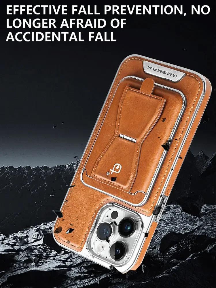 Sleek & Stylish: Leather Wallet Stand Phone Case with Card Holder for iPhone 13, 12, 14, 15 Pro Max & 15 Plus!