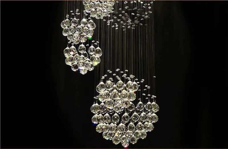 Shimmering Crystal Chandelier  Modern LED Lighting