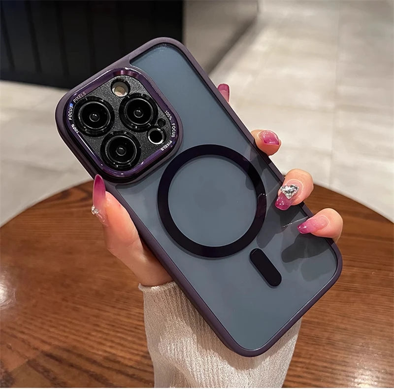 Crystal Clear & Shockproof: Luxury Acrylic Magnetic Case for iPhone 16, 15, 14 Plus & 16 Pro Max