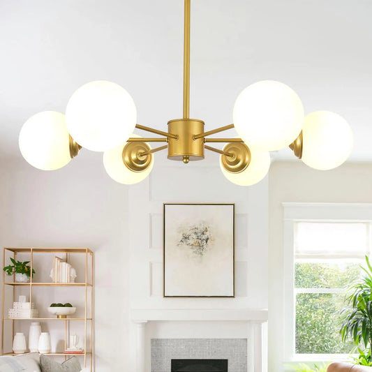 Gold Sputnik Chandelier with Glass Globe Shades for Any Room